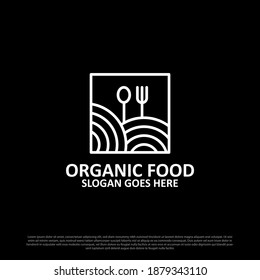 nature and organic logo design - green and vegan food square concepts