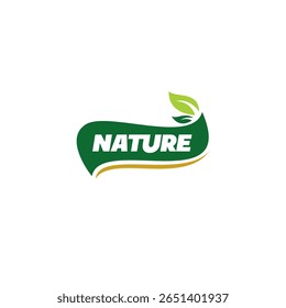 Nature Organic Product Label Design. Label Food Vector