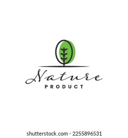 Nature organic product logo template design 