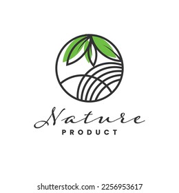 Nature organic product logo template design 