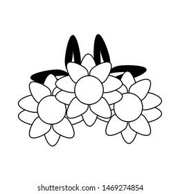 nature ornament flowers frame decoration cartoon vector illustration graphic design