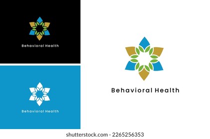 nature ornament leaf logo behavioral health vector template