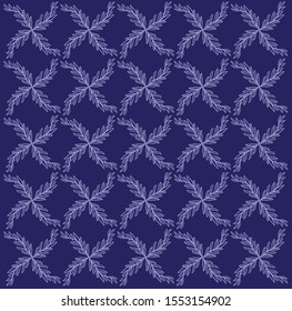 Nature ornament pattern. Hand drawn vector illustration with dark background 