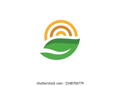Vektor mit farbigem Naturlogo im Freien
