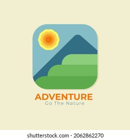 Nature Outdoor Colorful Flat Logo Design Illustration