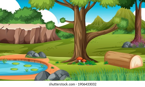 Nature outdoor forest background illustration