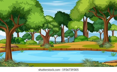 Nature outdoor forest background illustration