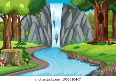 Nature outdoor forest background illustration