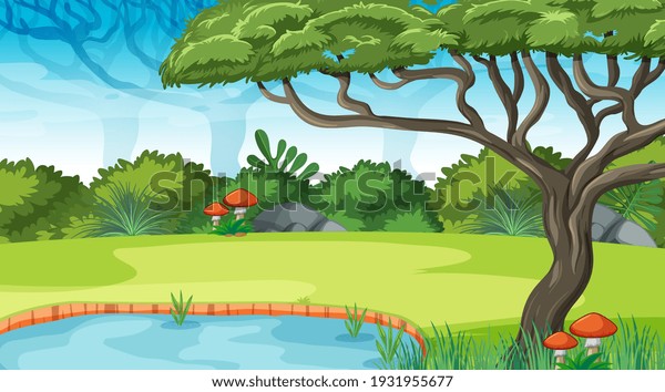 Nature outdoor\
forest background\
illustration