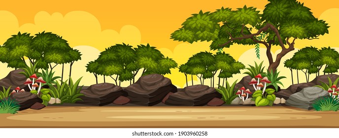 Nature outdoor landscape scene illustration
