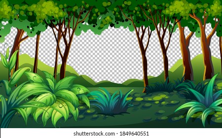 Nature outdoor landscape transparent background illustration