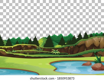Nature outdoor landscape transparent background illustration