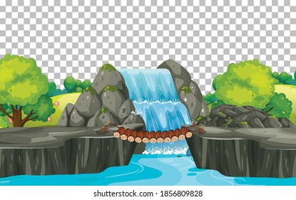 Nature outdoor landscape transparent background illustration