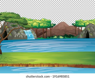 Nature outdoor landscape transparent background illustration