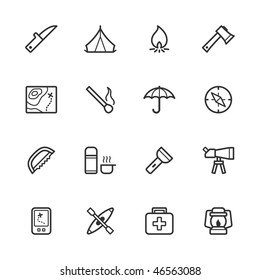 Nature and outdoor life icons. Strokes have not been expanded.