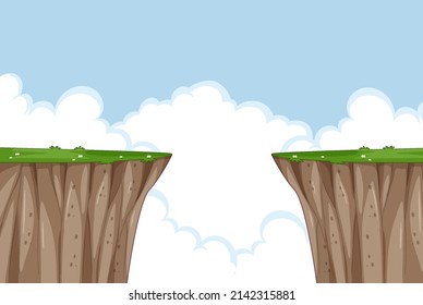 Nature outdoor scene and cliff illustration