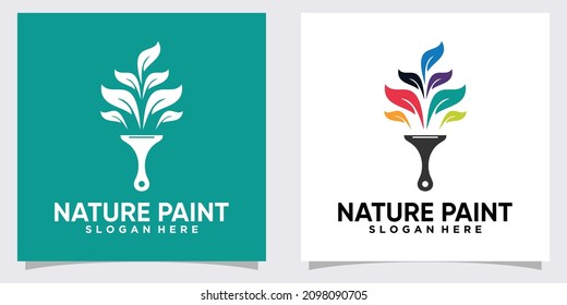 nature paint logo design with unique and creative concept