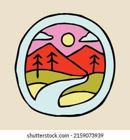 Nature paintings graphic illustration vector art t-shirt design