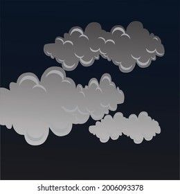 nature panorama with white cloud icon symbol concept. Vector flat cartoon illustration