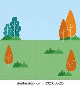 nature park landscape cartoon