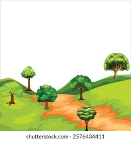 Nature park landscape at daytime scene with pathway