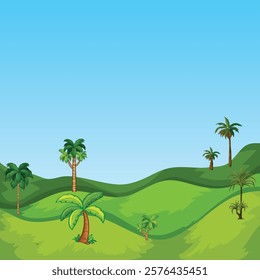 Nature park landscape at daytime scene with pathway