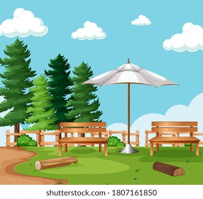 Ilustración de escena vacía del parque natural