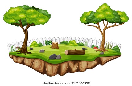 Nature park scene background Isolated on White