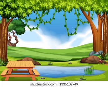 A nature park view illustration