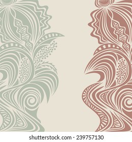 Nature pattern background with beautiful floral pattern design element vector illustration