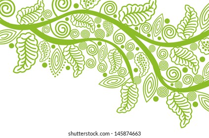 Nature pattern background branch leaves vector illustration