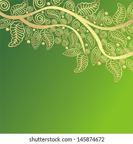 Nature pattern background branch leaves vector illustration