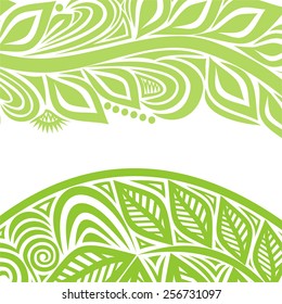 Nature pattern background green leaves vector illustration