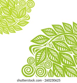 Nature pattern background green leaves vector illustration