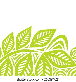 Nature pattern background green leaves vector illustration