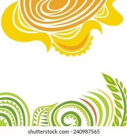 Nature pattern background with sun vector illustration