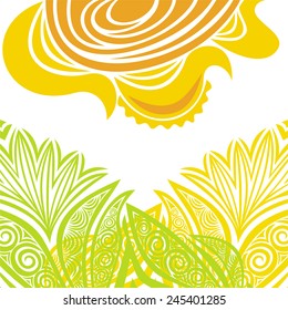Nature pattern background with sun vector illustration