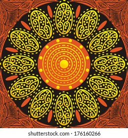 Nature pattern background yellow beautiful sun vector illustration