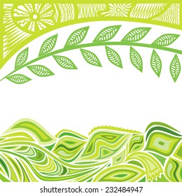 Nature pattern card branch vector illustration