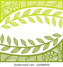 Nature pattern card branch vector illustration