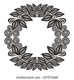 Nature pattern design element frame leaves vector illustration