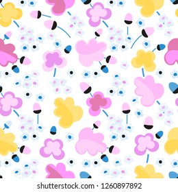 Nature pattern. Floral seamless print for design background, paper, texture, wrapping, wallpaper. 