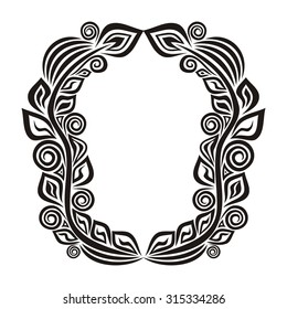 Nature pattern frame leaves vector illustration