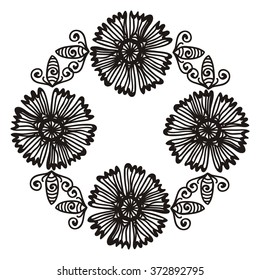 Nature pattern frame vector illustration