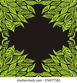 Nature pattern frame vector illustration