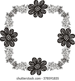 Nature pattern frame vector illustration