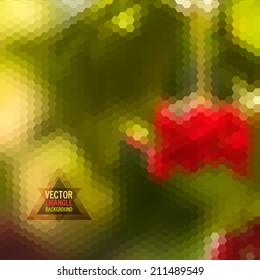 Nature pattern of geometric shapes. Colorful mosaic. Triangle background