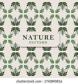 Nature pattern with green leaves. Pattern vector texture. Leaves pattern perfect for wrapping paper and packaging design.