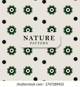 Nature pattern with green leaves. Pattern vector texture. Leaves pattern perfect for wrapping paper and packaging design.