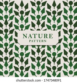 Nature pattern with green leaves. Pattern vector texture. Leaves pattern perfect for wrapping paper and packaging design.